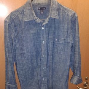 Blue button down shirt